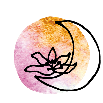 Symbol: Blüte auf Aquarell-Kreis