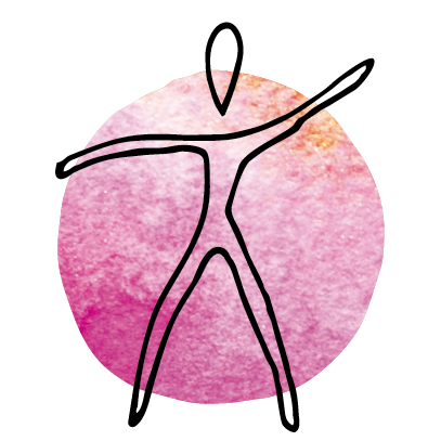 Symbol: Strichfigur auf Aquarell-Kreis